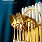 24pcs Marble Cutlery Set With Stand