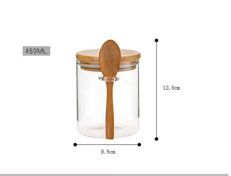 3Pcs Wooden & Glass Jar