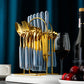 24pcs Marble Cutlery Set With Stand