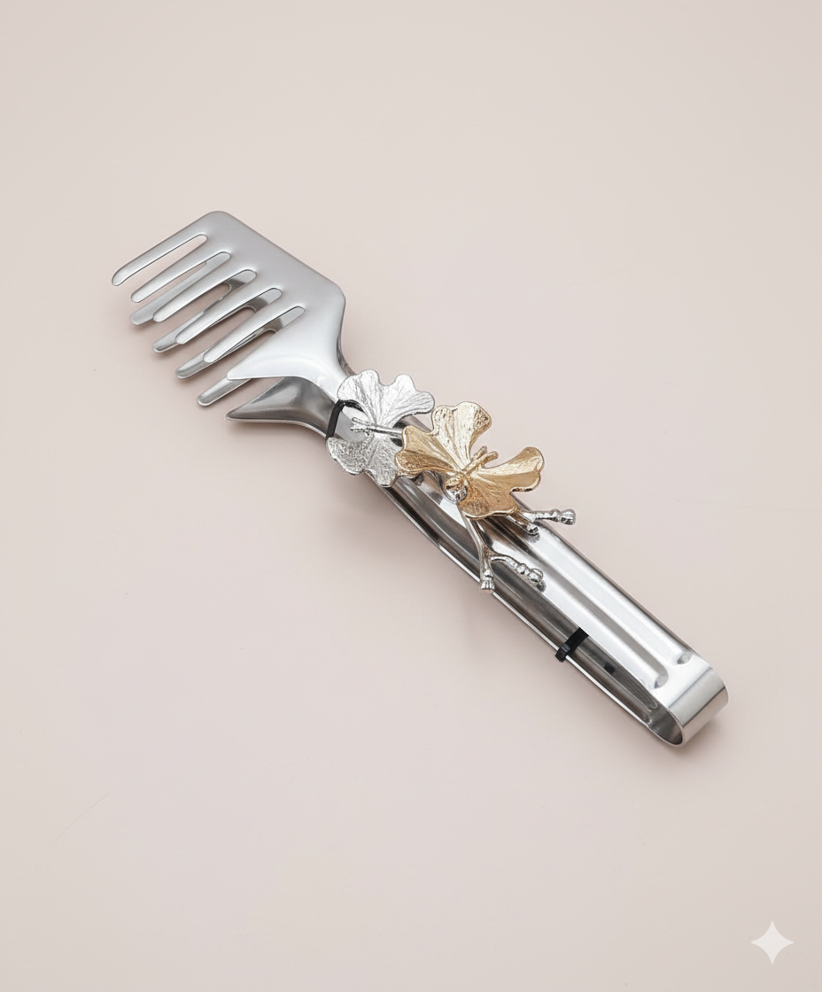 Artisan Butterfly Series: Luxury Stainless Steel Serving Tongs