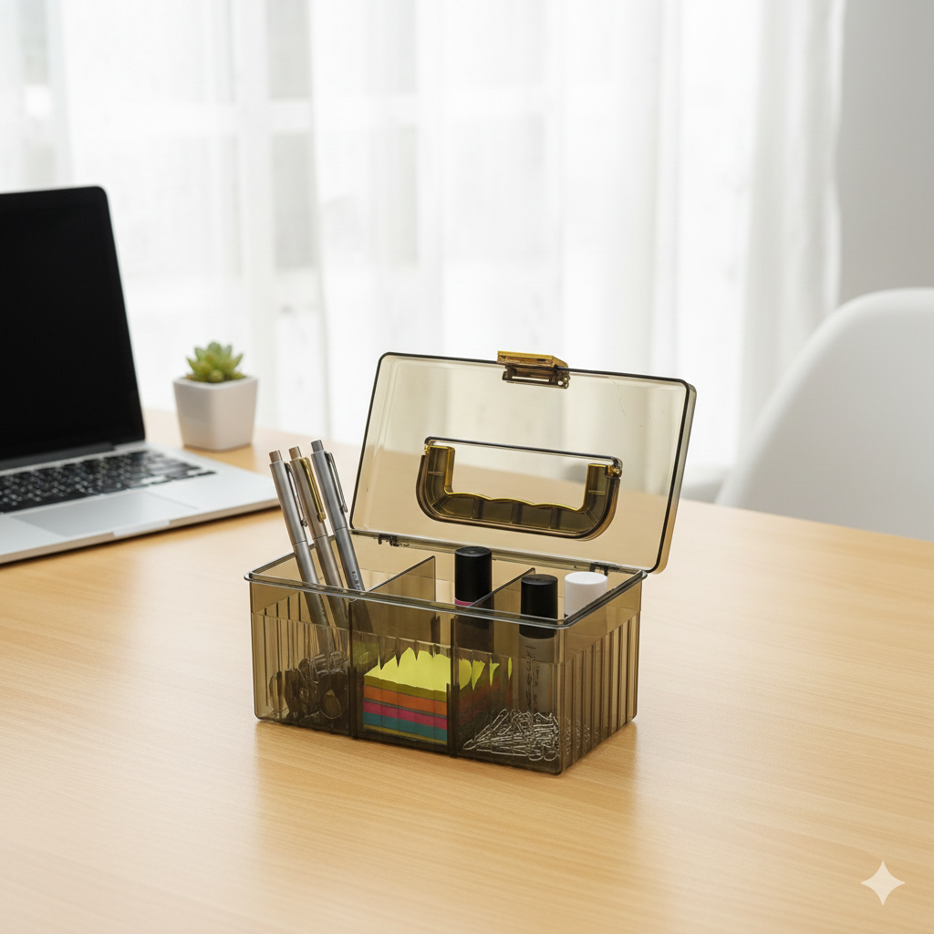 Multi-Compartment Acrylic Desktop Organizer