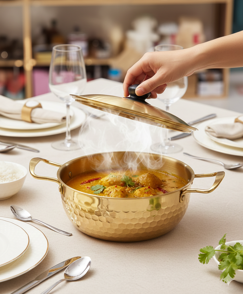 Gold Stainless Steel Stockpot Set – 3-Piece Luxury Cookware