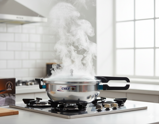 Chef Aluminum Karahi-Cooker Drip-Less Pressure Cookware