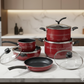 CHEF 10-Piece Essential Non-Stick Cookware Set – Maroon Edition