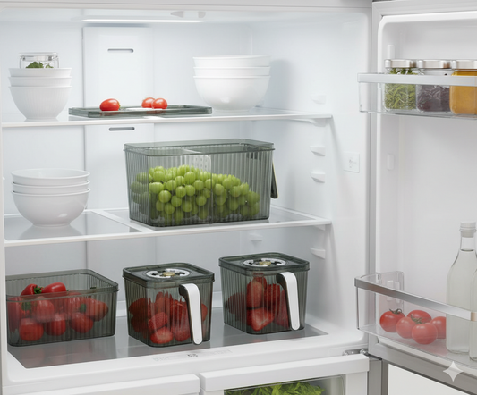 Smoke-Tinted Ribbed Kitchen Canisters
