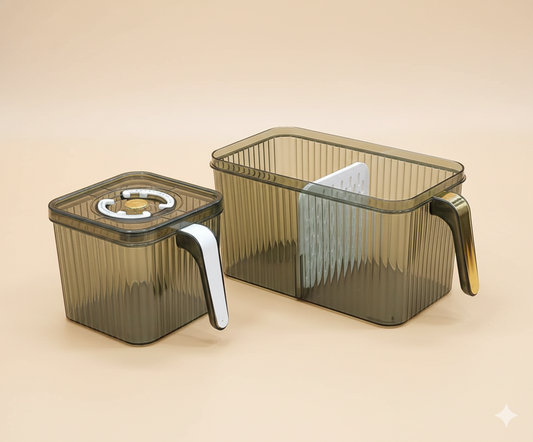 Smoke-Tinted Ribbed Kitchen Canisters