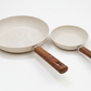2-Piece Non-Stick Granite Frying Pan with Wood-Effect Handles