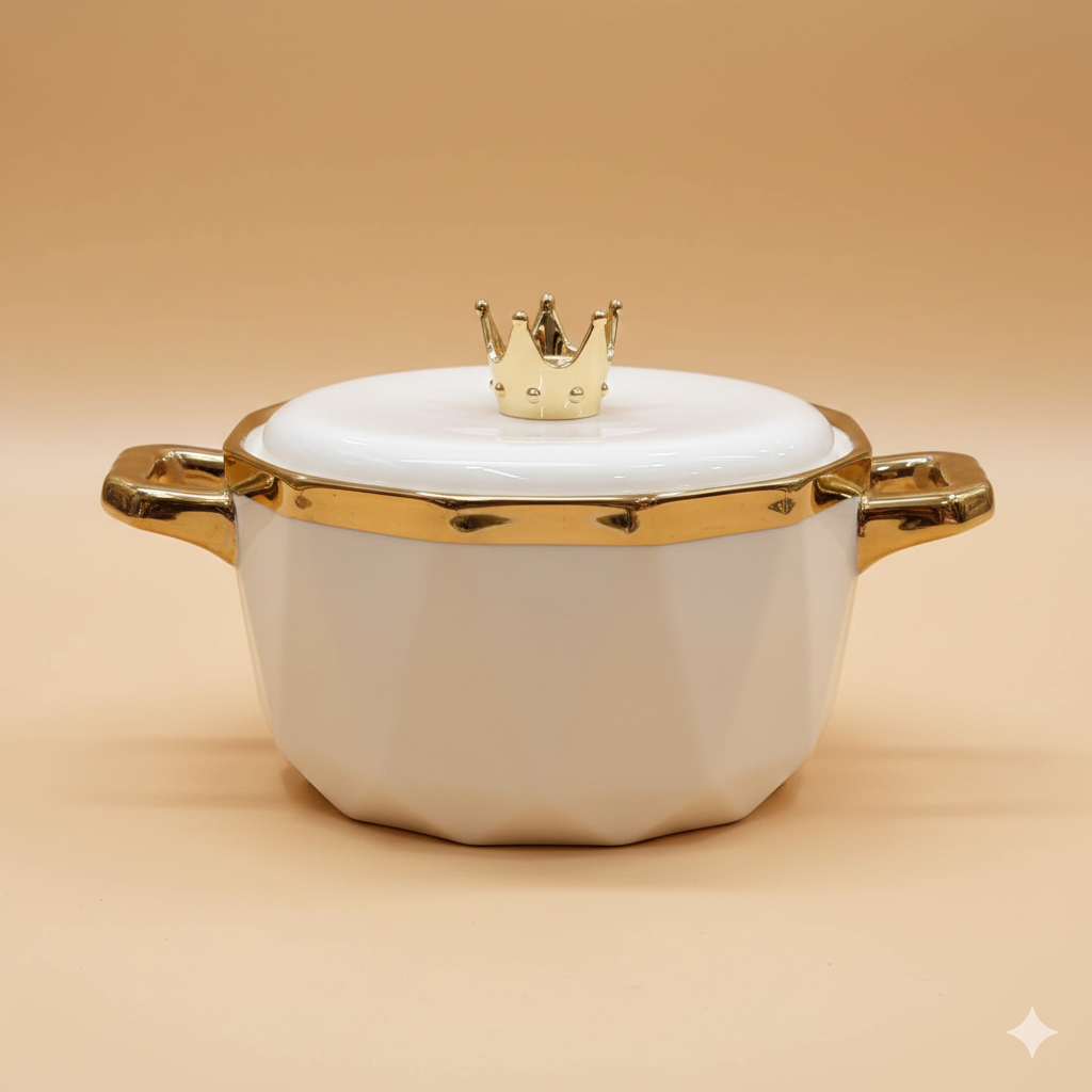 Crown Series Geometric Ceramic Serving Bowls