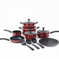 CHEF 10-Piece Essential Non-Stick Cookware Set – Maroon Edition