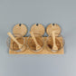3Pcs Wooden & Glass Jar
