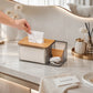 Nordic Style Bamboo & Smoke Gray Acrylic Tissue Dispenser