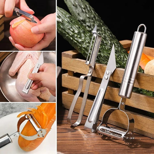 Three Pieces Stainless Steel Peeler & Slicer