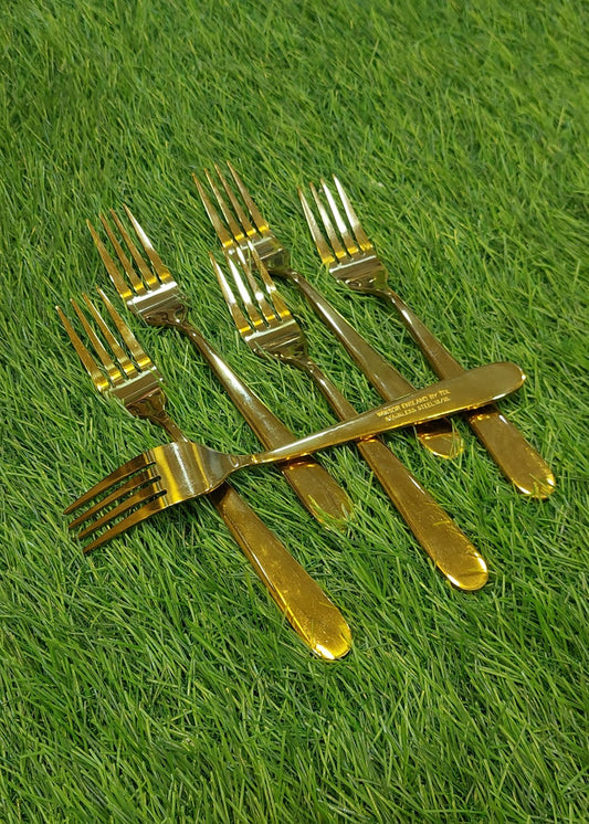 6Pcs Golden Fork Set