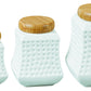 3Pcs Ceramic Airtight Jars With Wooden Lid