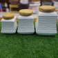 3Pcs Ceramic Airtight Jars With Wooden Lid