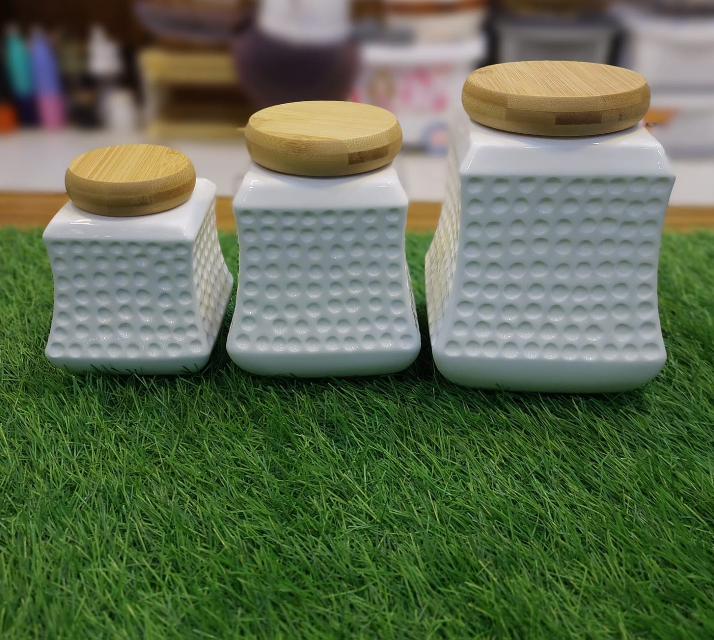 Set of 3 Ceramic Airtight Jars