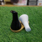 Ceramic Salt & Pepper Set With Wooden Base