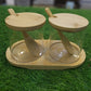 2Pcs Wooden & Glass Jar