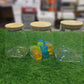 3Pcs Wooden Cap Glass Jar