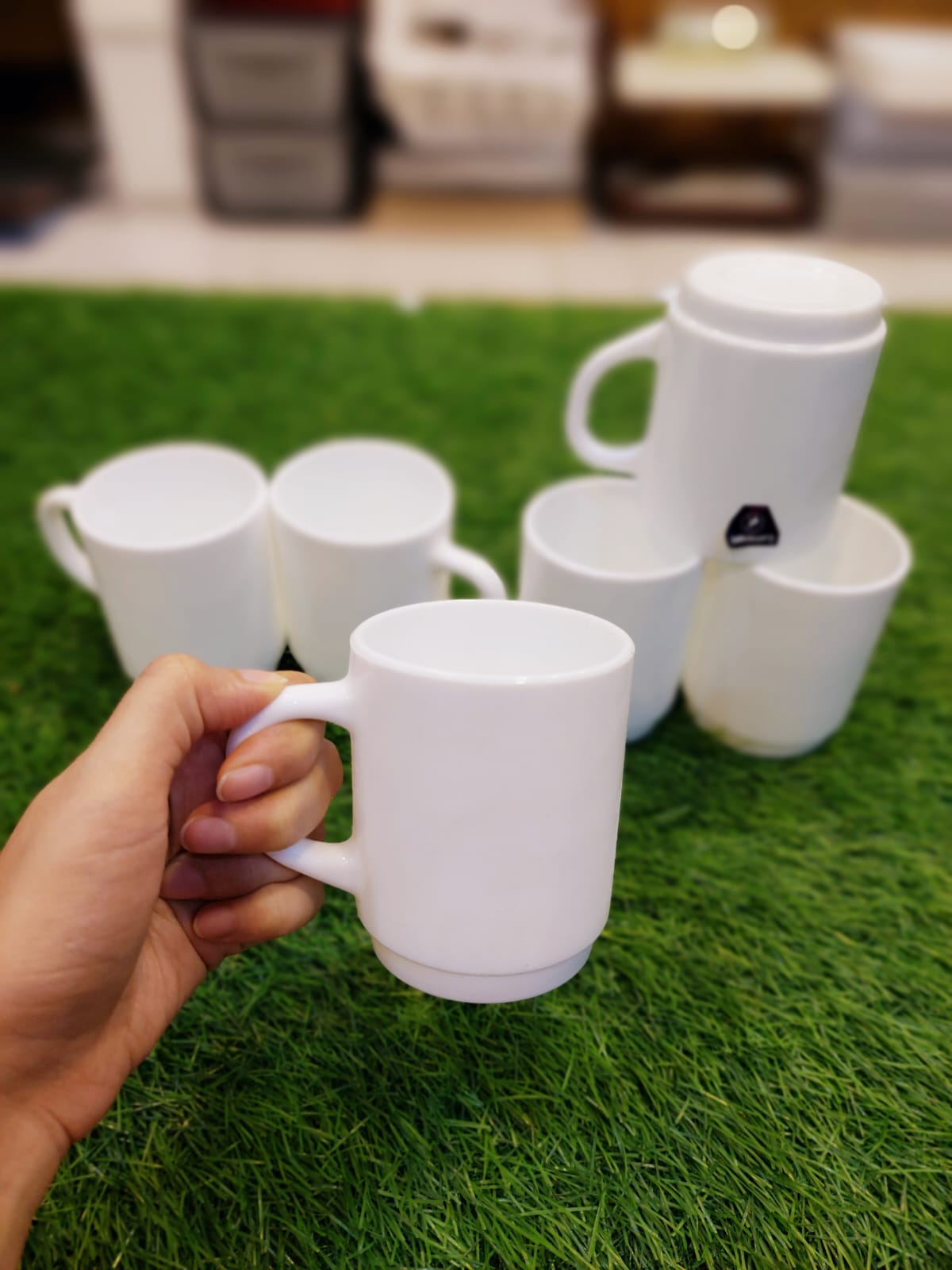 6Pcs Ceramic White Cup Set