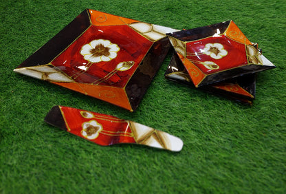 Glass Material 8Pcs Cake Serving Set