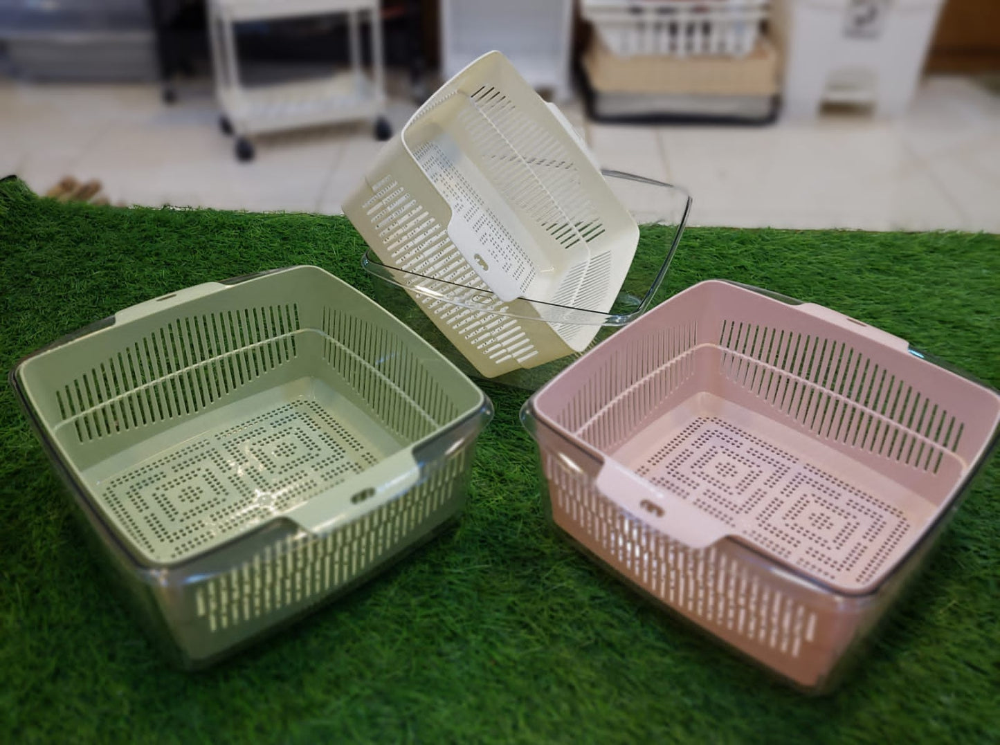 Double Layer Plastic Drain Basket