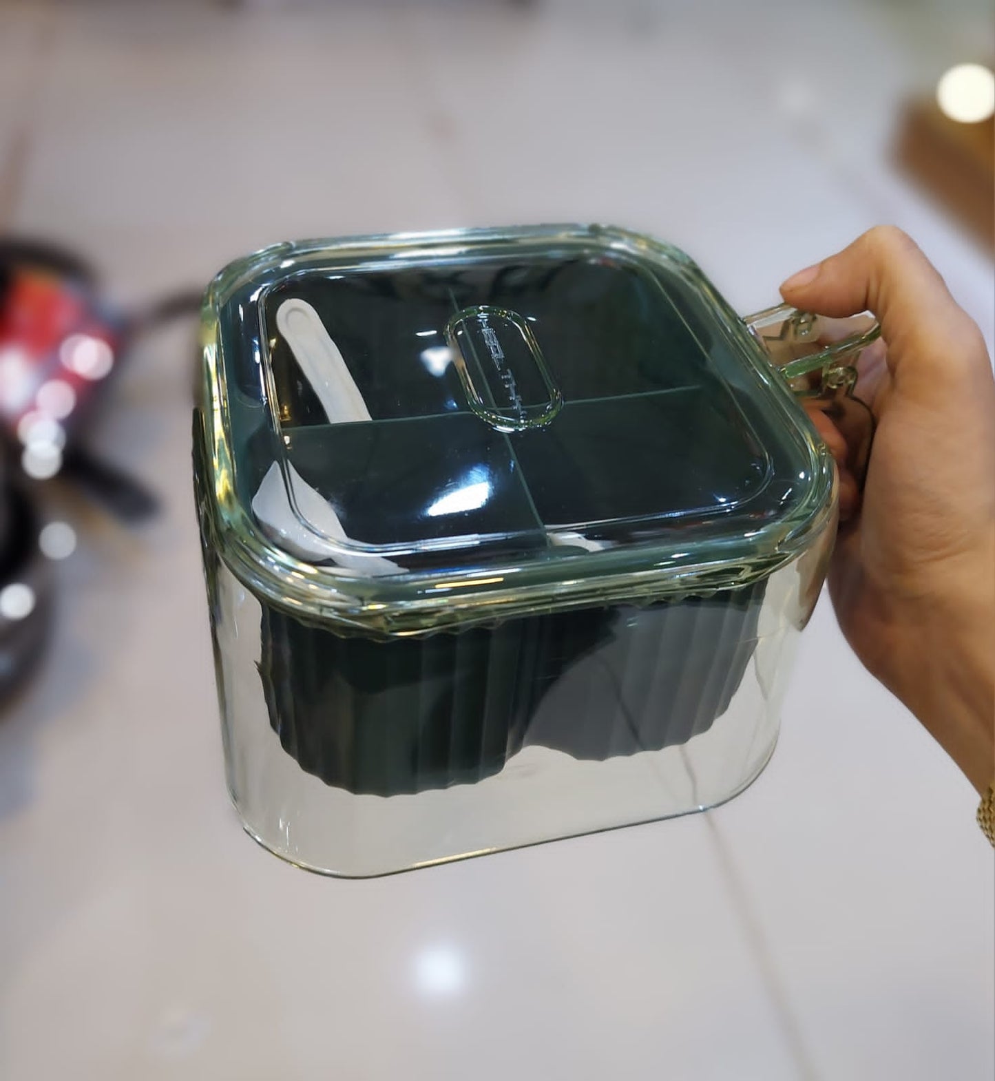 4 Portion Acrylic Plastic Spice Box