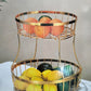 Two Tier Detachable Golden Metal Snack Storage
