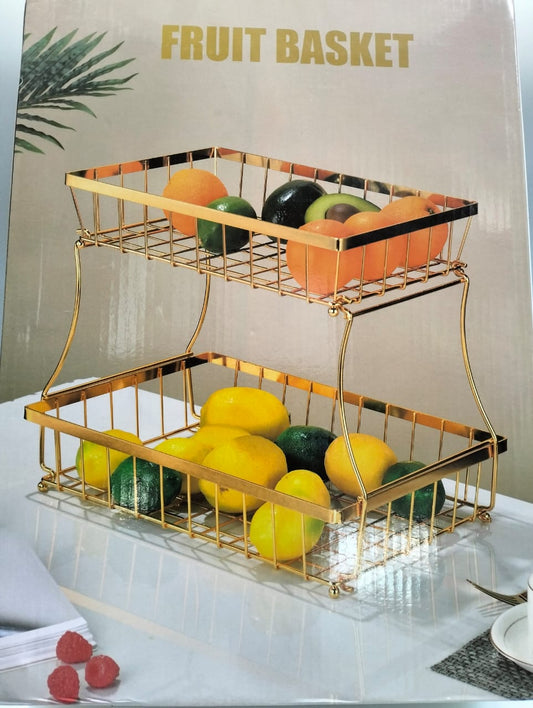 Nordic Style Double-Layer Storage Fruit Rack