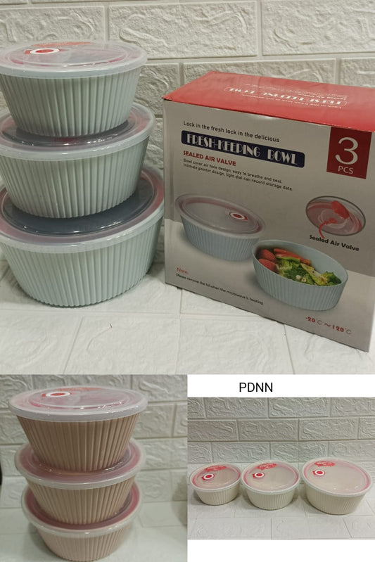 3pcs Airtight Plastic Bowl Set