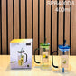 2Pcs Square Tumbler Drinking Glass with Glass Straw and Colorful Handle