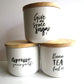 Ceramic Canisters Sets with Airtight Seal Bamboo Lid