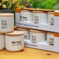 Ceramic Canisters Sets with Airtight Seal Bamboo Lid