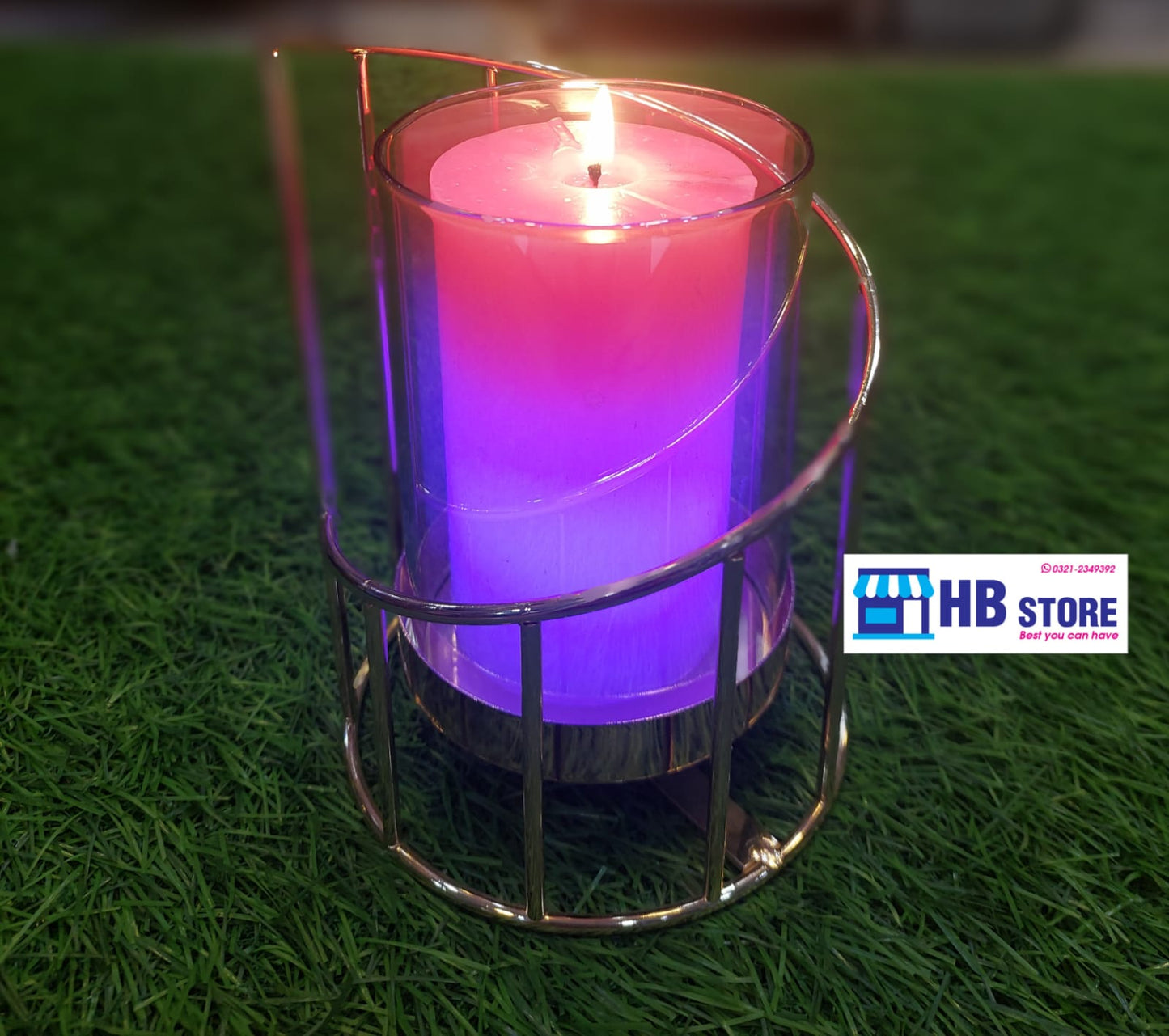 Fancy Candle Holder With Color Changing Candle