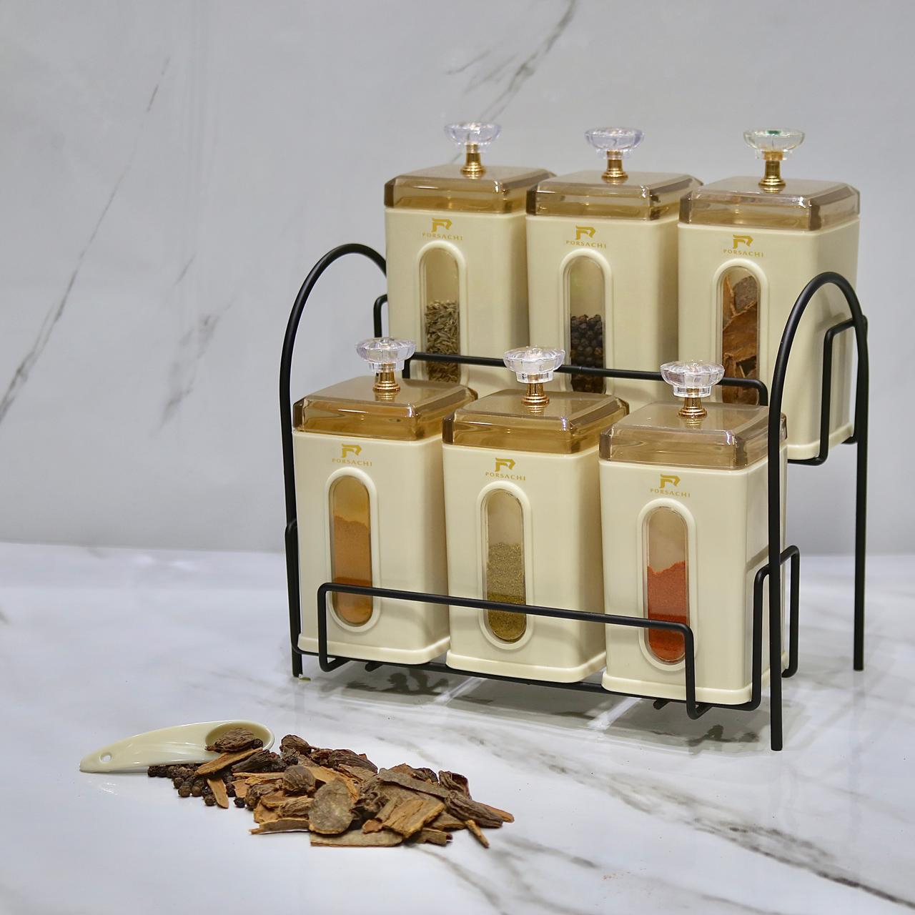 6Pcs Spice Jar With Stand