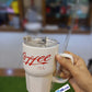 Ceramic Materiel Coffee Sipper With Straw
