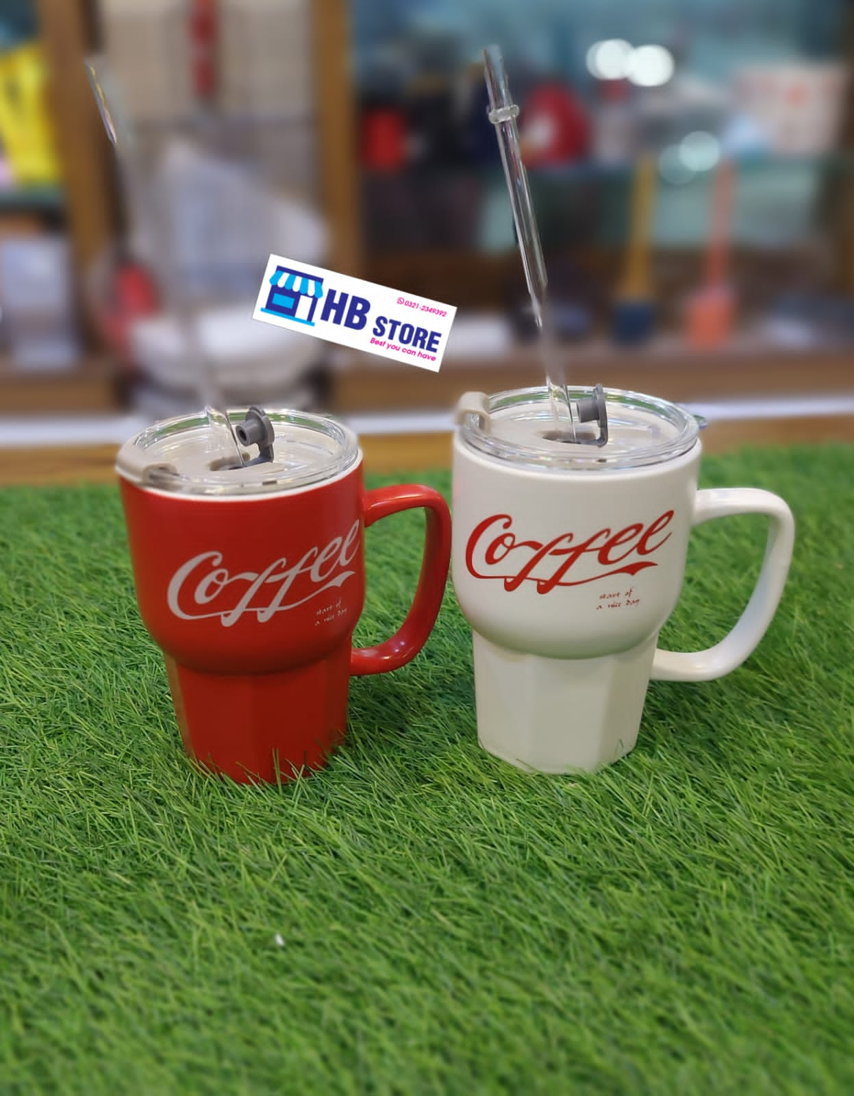 Ceramic Materiel Coffee Sipper With Straw