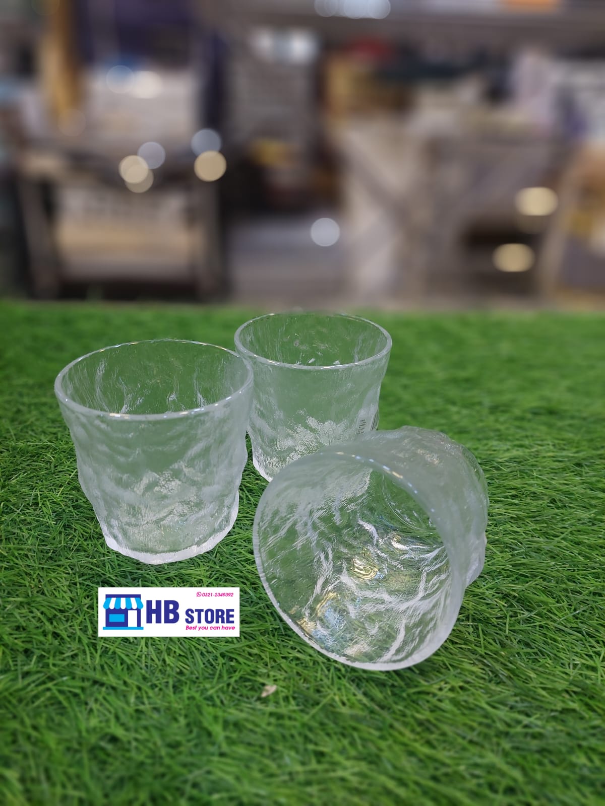 6Pcs Ice Texture Design Frosted Glass