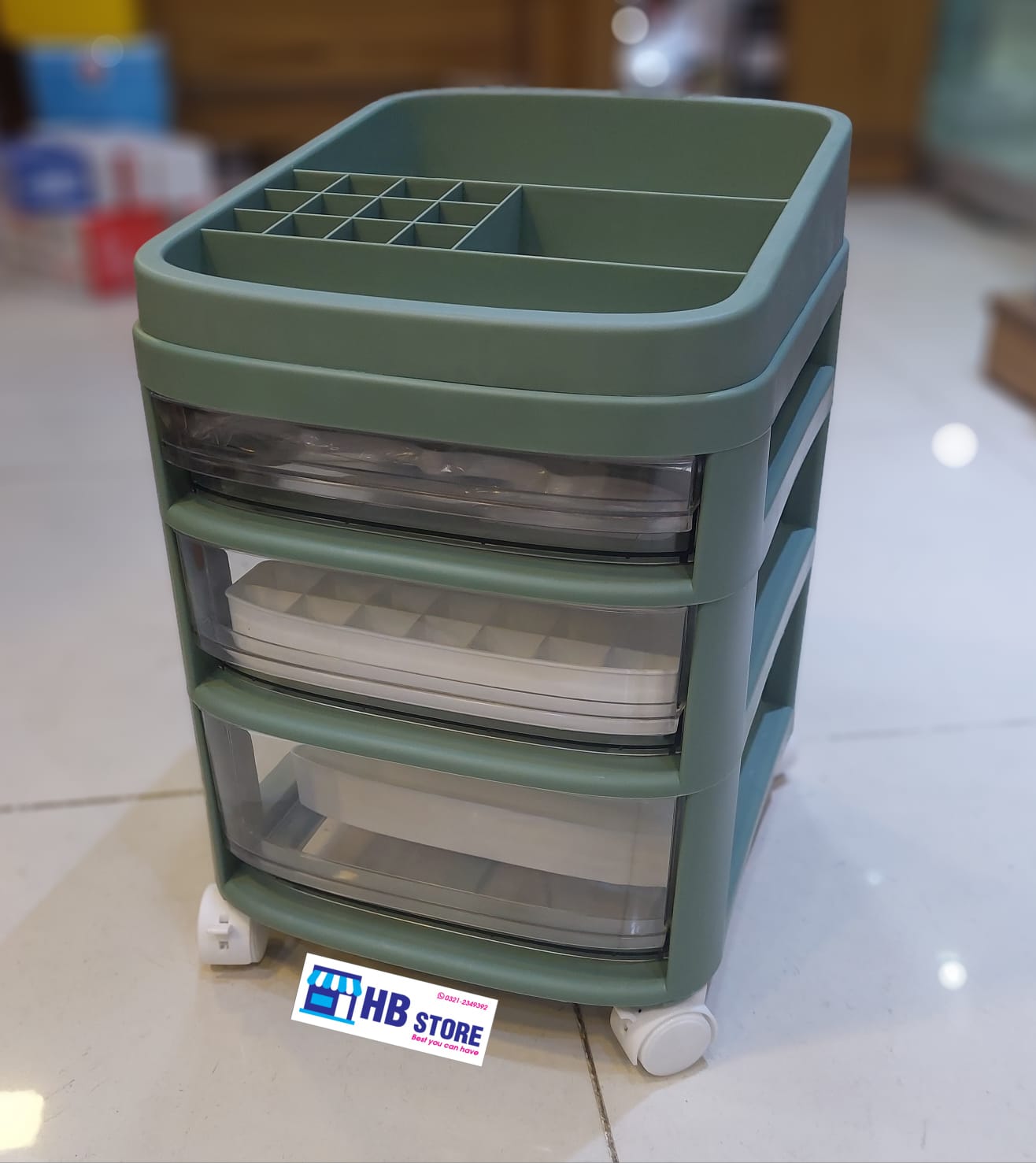 Cosmetic Jewelry Cabinet Trolley