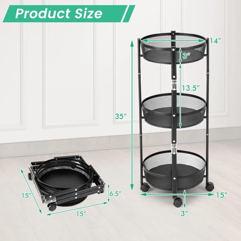 3 Layer Foldable Trolley