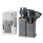 19Pcs Kitchen Utensil Knife & Cutting Board Complete Set With Holder