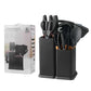 19Pcs Kitchen Utensil Knife & Cutting Board Complete Set With Holder