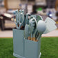 19Pcs Kitchen Utensil Knife & Cutting Board Complete Set With Holder