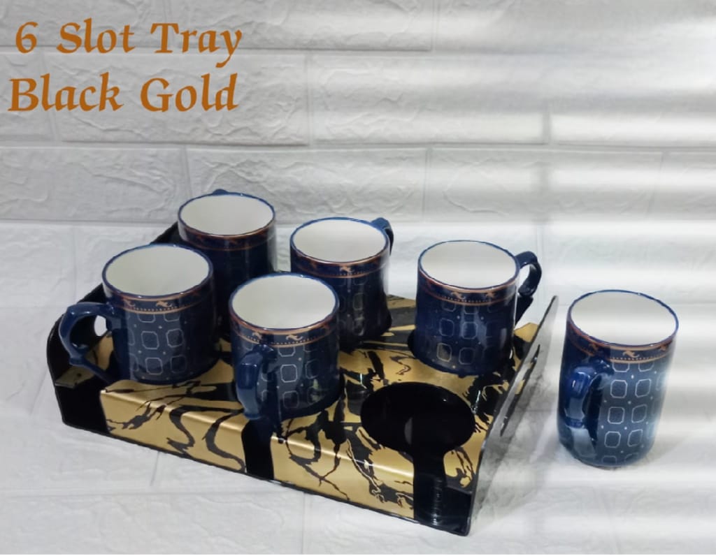 Acrylic Glass & Cups Holder Tray