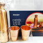 Fancy Copper Bottle & 4 Glass Set