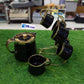 6Pcs Cups With Tea Pot & Metal Stand
