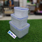 3Pcs Plastic Box Set With Drainer Basket