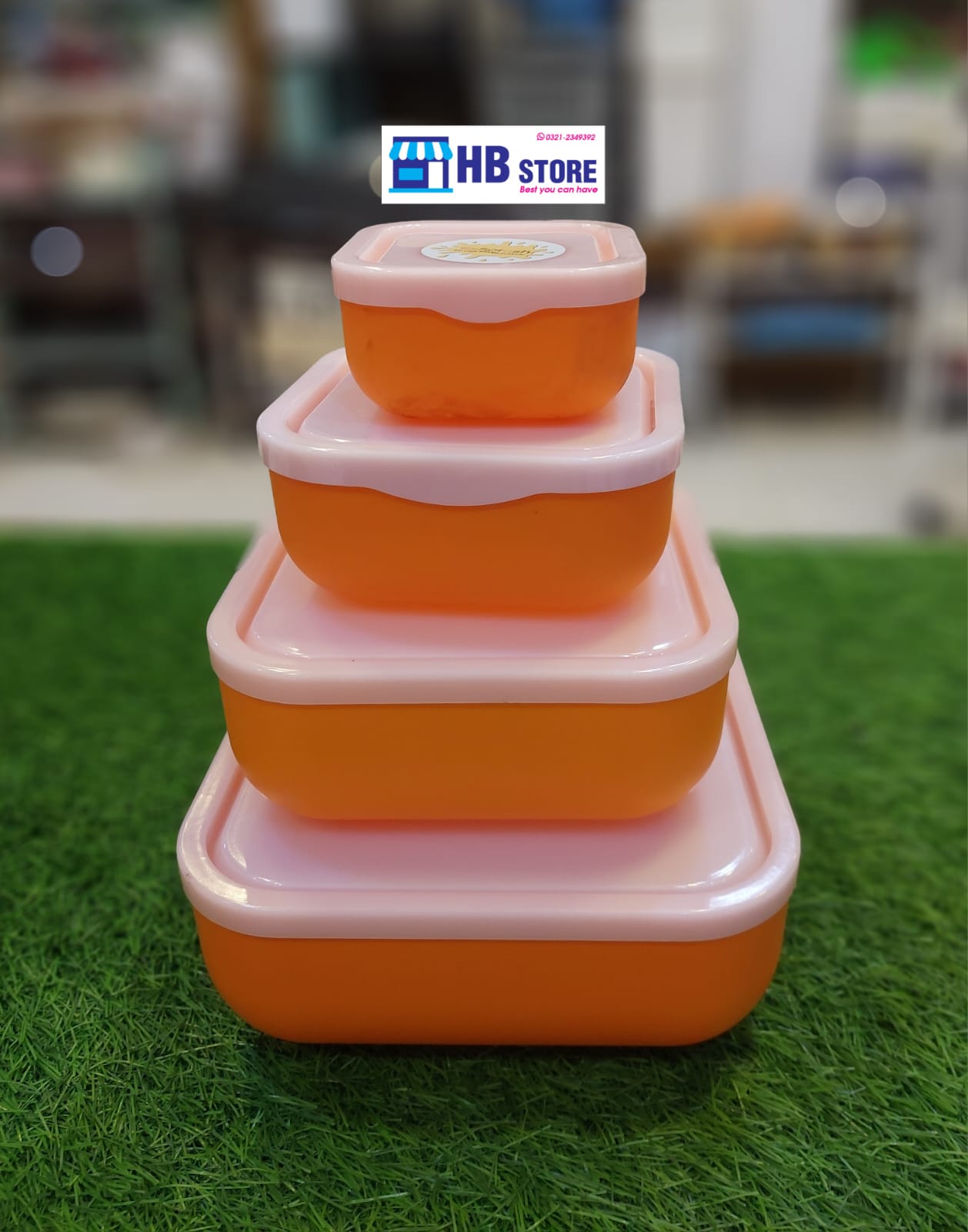 4Pcs Square Plastic Box Set With Lid