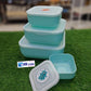 4Pcs Square Plastic Box Set With Lid