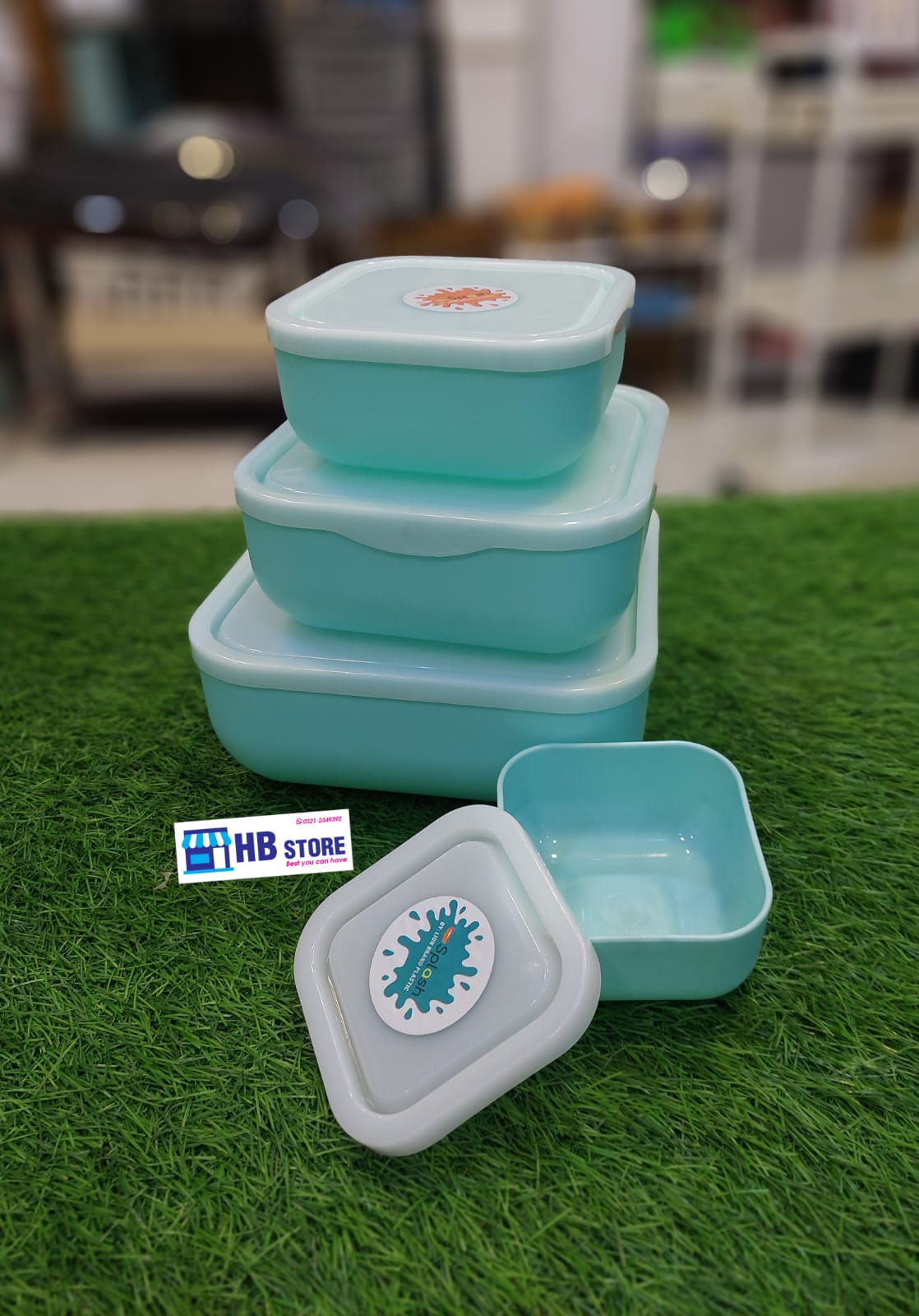 4Pcs Square Plastic Box Set With Lid